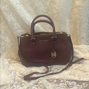 Michael Michael Kors Maroon Sutton Satchel
